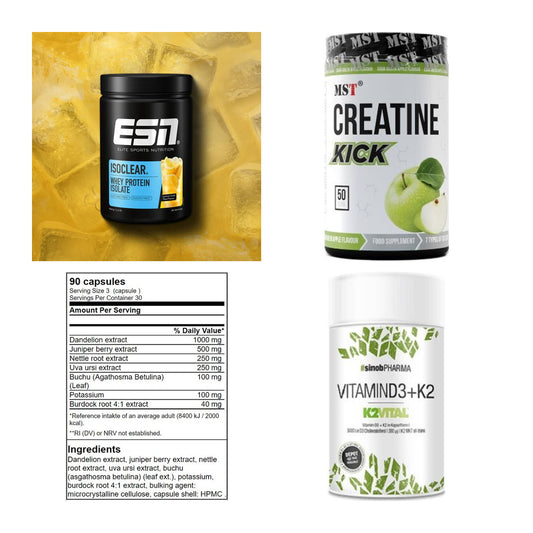 Wettkampfvorbereitung: ESN ISOCLEAR + MST Creatine + 2 weitere – alle enthaltenen Artikel
