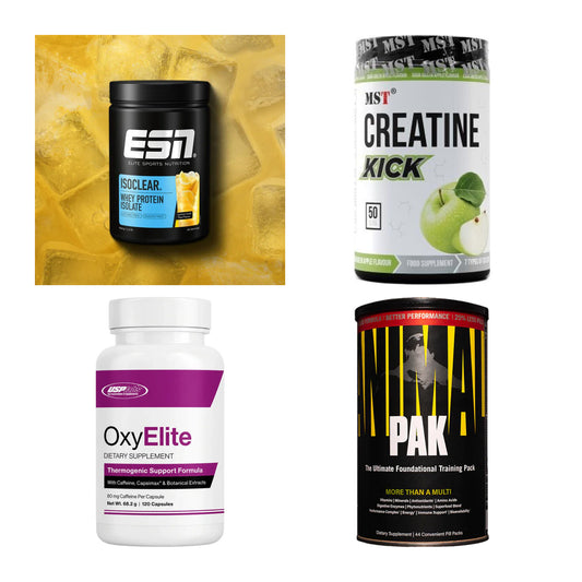 Wettkampfvorbereitung: ESN ISOCLEAR + MST Creatine + 2 weitere – alle enthaltenen Artikel