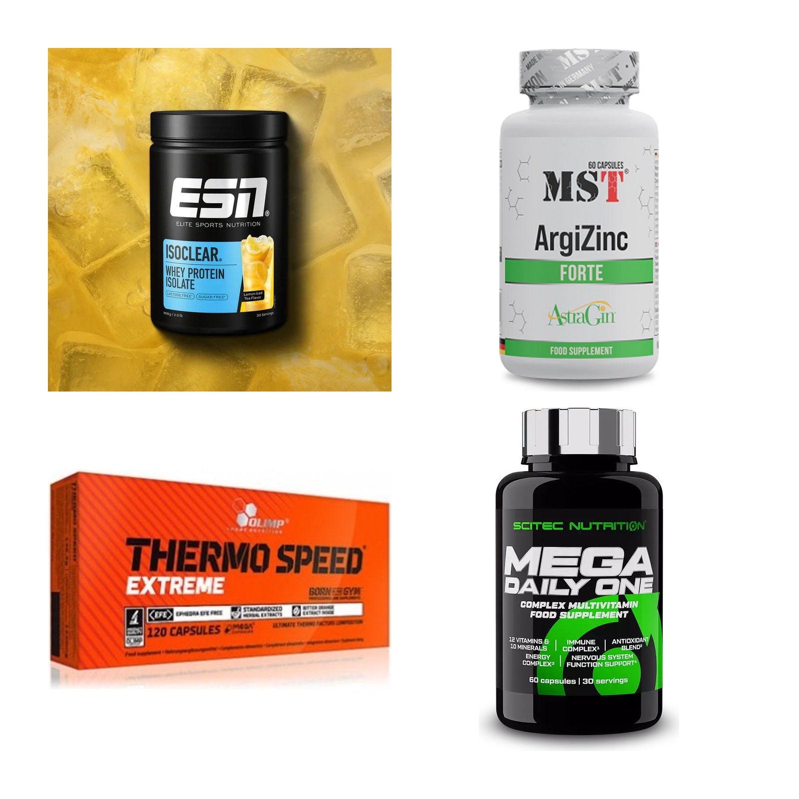 Wettkampfvorbereitung: ESN ISOCLEAR + MST ArgiZinc + 2 weitere – alle enthaltenen Artikel