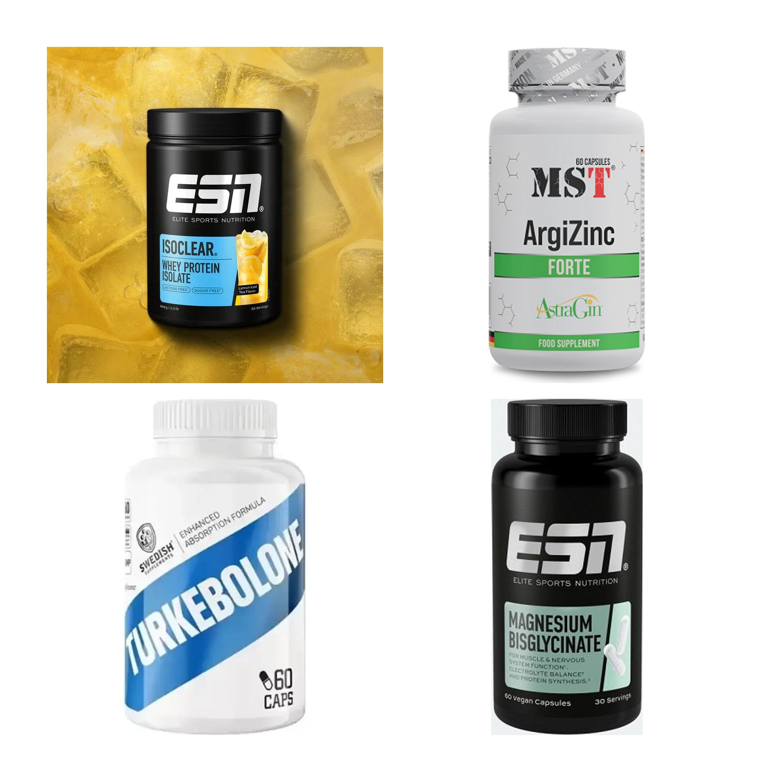 Wettkampfvorbereitung: ESN ISOCLEAR + MST ArgiZinc + 2 weitere – alle enthaltenen Artikel
