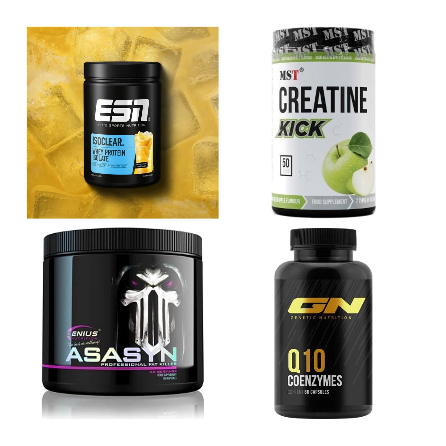 Wettkampfvorbereitung: ESN ISOCLEAR + MST Creatine + 2 weitere – alle enthaltenen Artikel