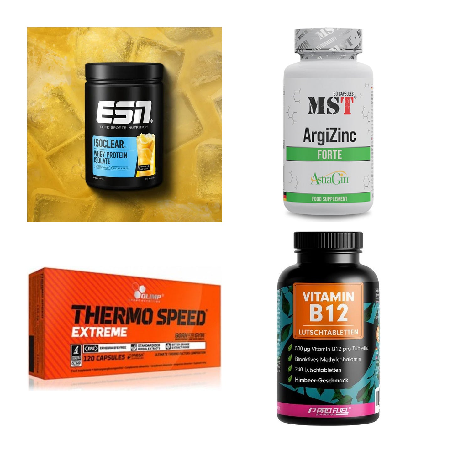 Wettkampfvorbereitung: ESN ISOCLEAR + MST ArgiZinc + 2 weitere – alle enthaltenen Artikel