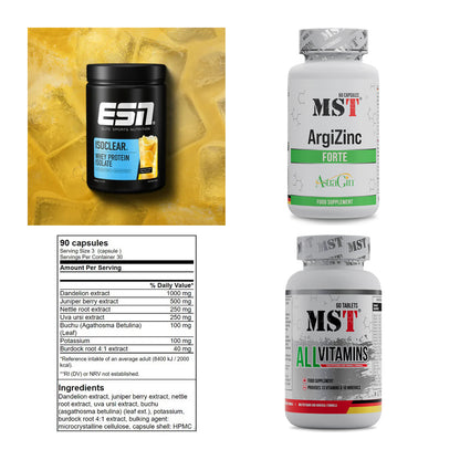 Wettkampfvorbereitung: ESN ISOCLEAR + MST ArgiZinc + 2 weitere – alle enthaltenen Artikel
