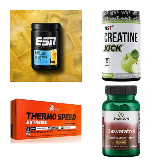 Wettkampfvorbereitung: ESN ISOCLEAR + MST Creatine + 2 weitere – alle enthaltenen Artikel