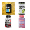 Wettkampfvorbereitung: ESN ISOCLEAR + MST Creatine + 2 weitere – alle enthaltenen Artikel