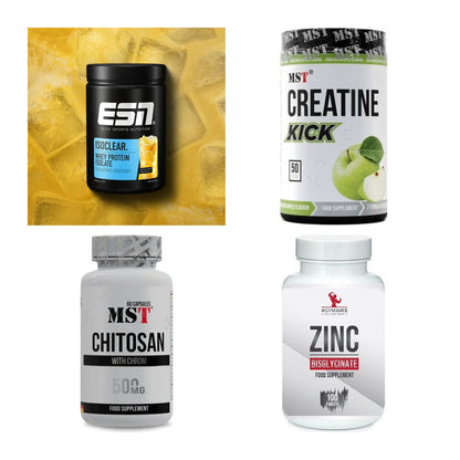 Wettkampfvorbereitung: ESN ISOCLEAR + MST Creatine + 2 weitere – alle enthaltenen Artikel