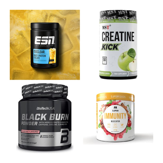 Wettkampfvorbereitung: ESN ISOCLEAR + MST Creatine + 2 weitere – alle enthaltenen Artikel