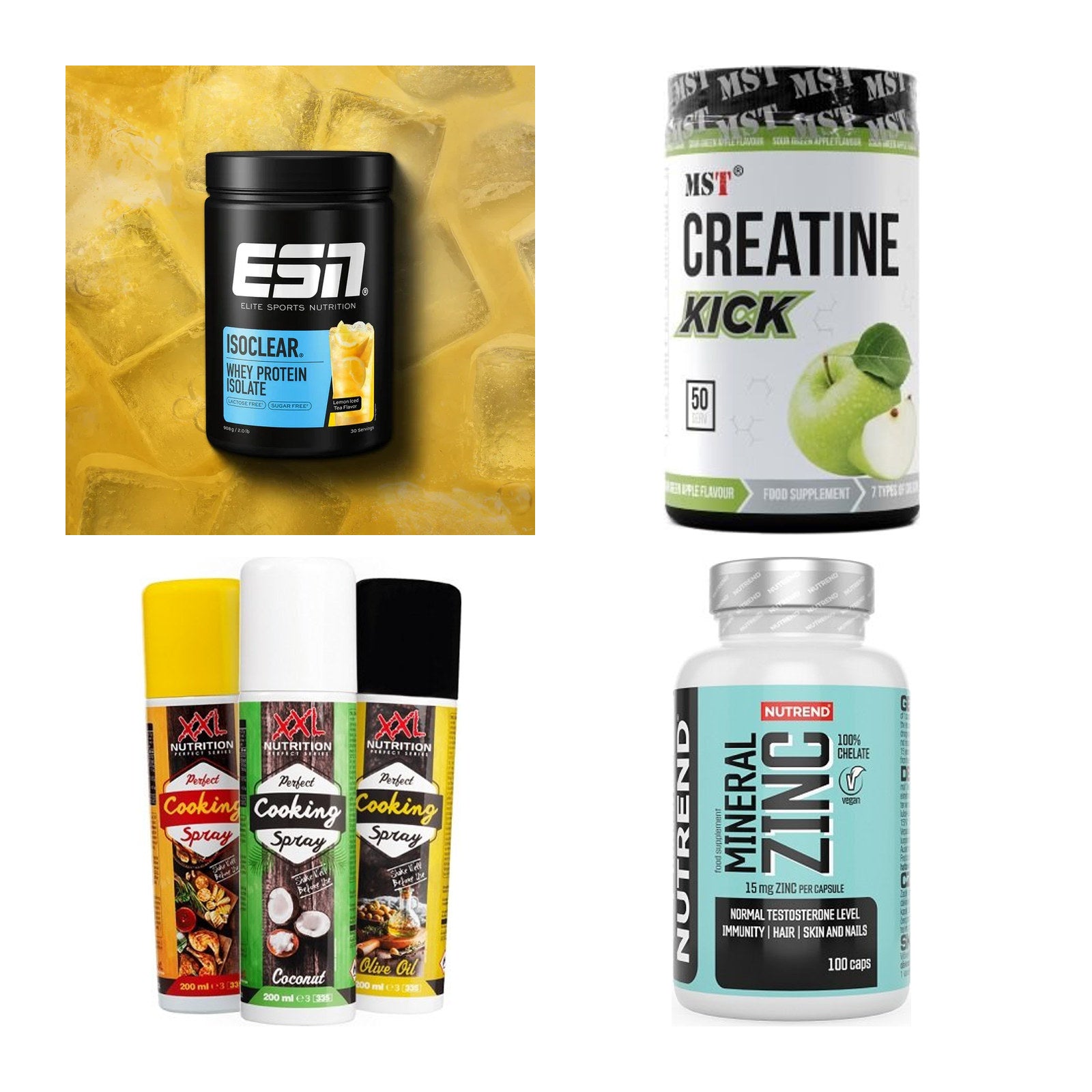 Wettkampfvorbereitung: ESN ISOCLEAR + MST Creatine + 2 weitere – alle enthaltenen Artikel