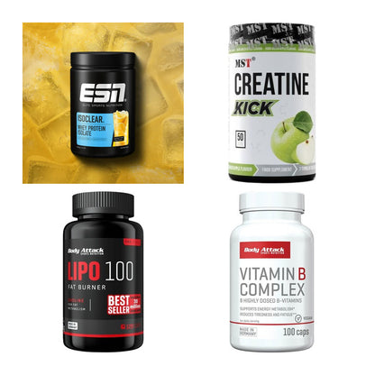Wettkampfvorbereitung: ESN ISOCLEAR + MST Creatine + 2 weitere – alle enthaltenen Artikel