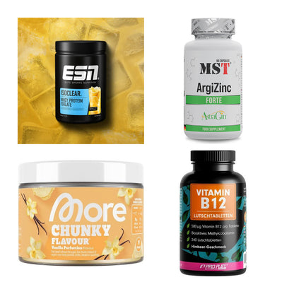 Wettkampfvorbereitung: ESN ISOCLEAR + MST ArgiZinc + 2 weitere – alle enthaltenen Artikel