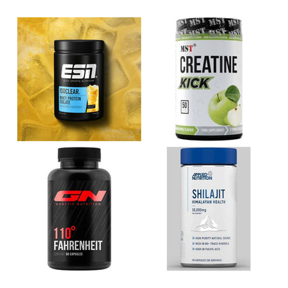 Wettkampfvorbereitung: ESN ISOCLEAR + MST Creatine + 2 weitere – alle enthaltenen Artikel