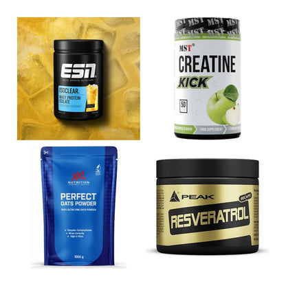 Wettkampfvorbereitung: ESN ISOCLEAR + MST Creatine + 2 weitere – alle enthaltenen Artikel