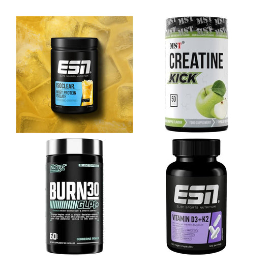 Wettkampfvorbereitung: ESN ISOCLEAR + MST Creatine + 2 weitere – alle enthaltenen Artikel