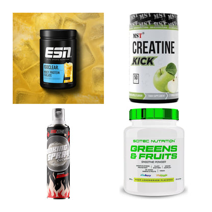 Wettkampfvorbereitung: ESN ISOCLEAR + MST Creatine + 2 weitere – alle enthaltenen Artikel