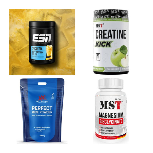 Wettkampfvorbereitung: ESN ISOCLEAR + MST Creatine + 2 weitere – alle enthaltenen Artikel