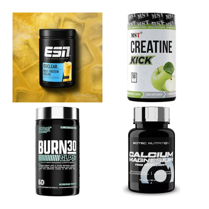 Wettkampfvorbereitung: ESN ISOCLEAR + MST Creatine + 2 weitere – alle enthaltenen Artikel