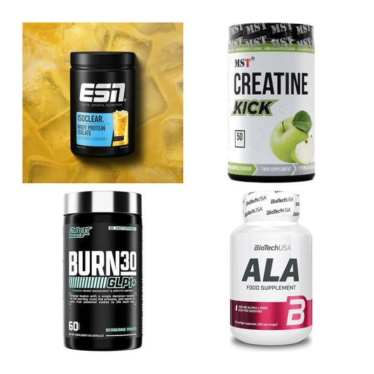 Wettkampfvorbereitung: ESN ISOCLEAR + MST Creatine + 2 weitere – alle enthaltenen Artikel