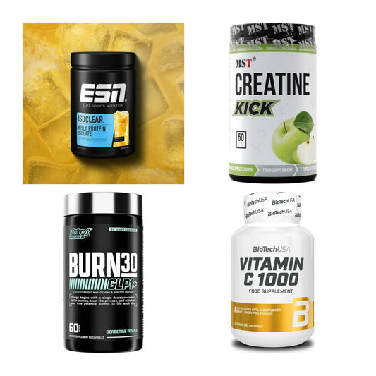 Wettkampfvorbereitung: ESN ISOCLEAR + MST Creatine + 2 weitere – alle enthaltenen Artikel