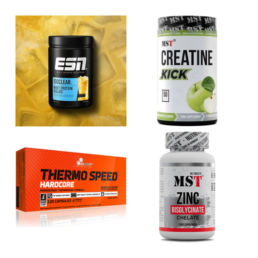 Wettkampfvorbereitung: ESN ISOCLEAR + MST Creatine + 2 weitere – alle enthaltenen Artikel