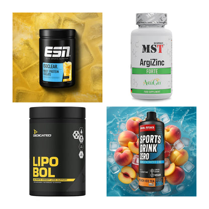 Wettkampfvorbereitung: ESN ISOCLEAR + MST ArgiZinc + 2 weitere – alle enthaltenen Artikel