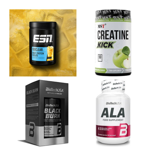 Wettkampfvorbereitung: ESN ISOCLEAR + MST Creatine + 2 weitere – alle enthaltenen Artikel