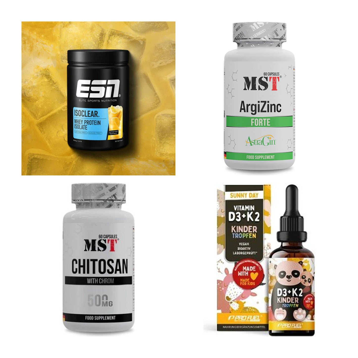 Wettkampfvorbereitung: ESN ISOCLEAR + MST ArgiZinc + 2 weitere – alle enthaltenen Artikel