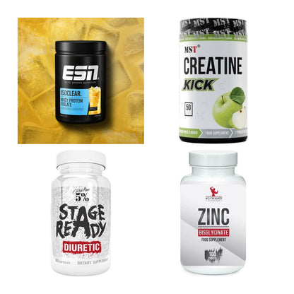 Wettkampfvorbereitung: ESN ISOCLEAR + MST Creatine + 2 weitere – alle enthaltenen Artikel
