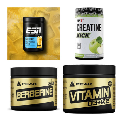 Wettkampfvorbereitung: ESN ISOCLEAR + MST Creatine + 2 weitere – alle enthaltenen Artikel