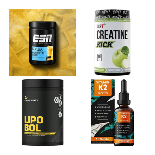 Wettkampfvorbereitung: ESN ISOCLEAR + MST Creatine + 2 weitere – alle enthaltenen Artikel