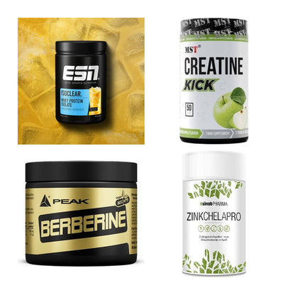 Wettkampfvorbereitung: ESN ISOCLEAR + MST Creatine + 2 weitere – alle enthaltenen Artikel