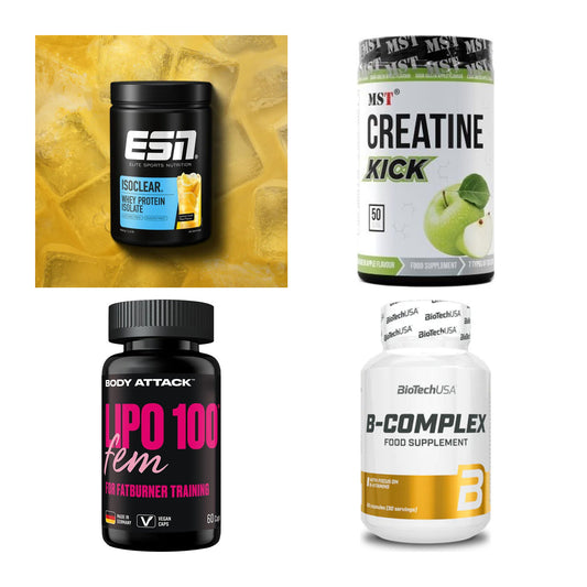 Wettkampfvorbereitung: ESN ISOCLEAR + MST Creatine + 2 weitere – alle enthaltenen Artikel