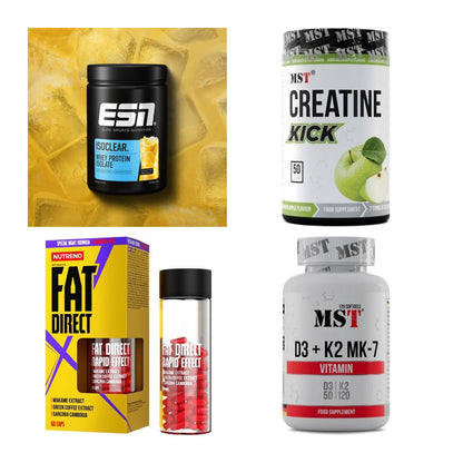 Wettkampfvorbereitung: ESN ISOCLEAR + MST Creatine + 2 weitere – alle enthaltenen Artikel