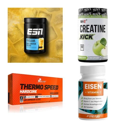 Wettkampfvorbereitung: ESN ISOCLEAR + MST Creatine + 2 weitere – alle enthaltenen Artikel