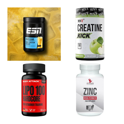 Wettkampfvorbereitung: ESN ISOCLEAR + MST Creatine + 2 weitere – alle enthaltenen Artikel