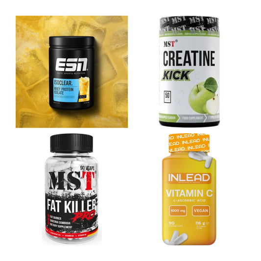 Wettkampfvorbereitung: ESN ISOCLEAR + MST Creatine + 2 weitere – alle enthaltenen Artikel