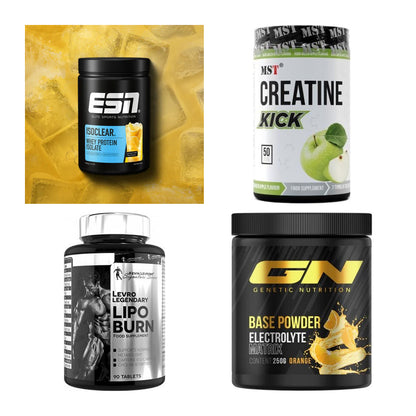 Wettkampfvorbereitung: ESN ISOCLEAR + MST Creatine + 2 weitere – alle enthaltenen Artikel