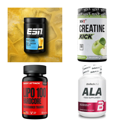 Wettkampfvorbereitung: ESN ISOCLEAR + MST Creatine + 2 weitere – alle enthaltenen Artikel