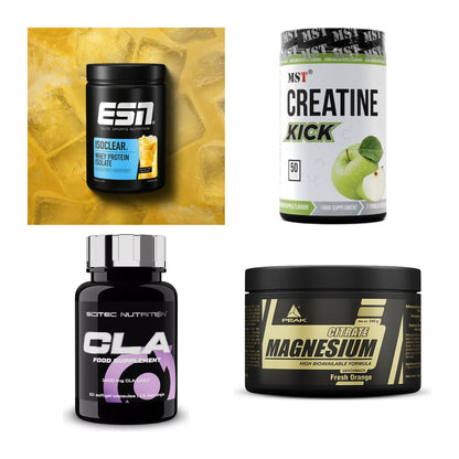 Wettkampfvorbereitung: ESN ISOCLEAR + MST Creatine + 2 weitere – alle enthaltenen Artikel