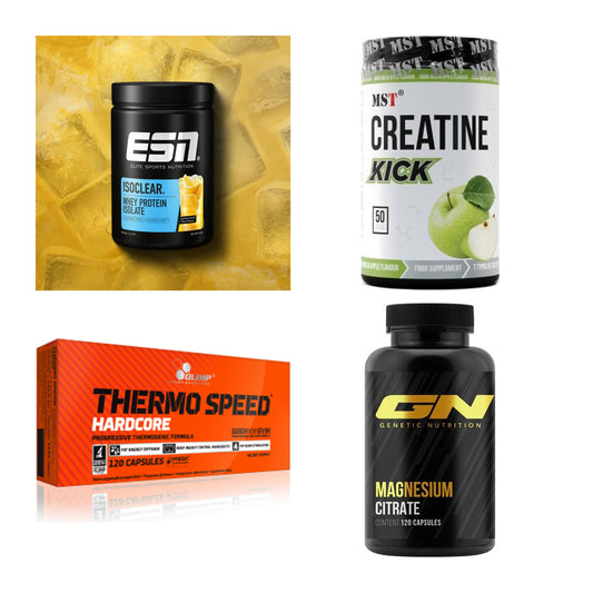 Wettkampfvorbereitung: ESN ISOCLEAR + MST Creatine + 2 weitere – alle enthaltenen Artikel
