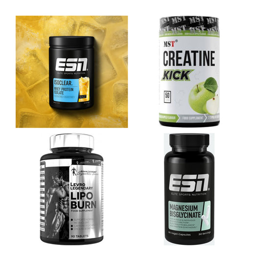 Wettkampfvorbereitung: ESN ISOCLEAR + MST Creatine + 2 weitere – alle enthaltenen Artikel