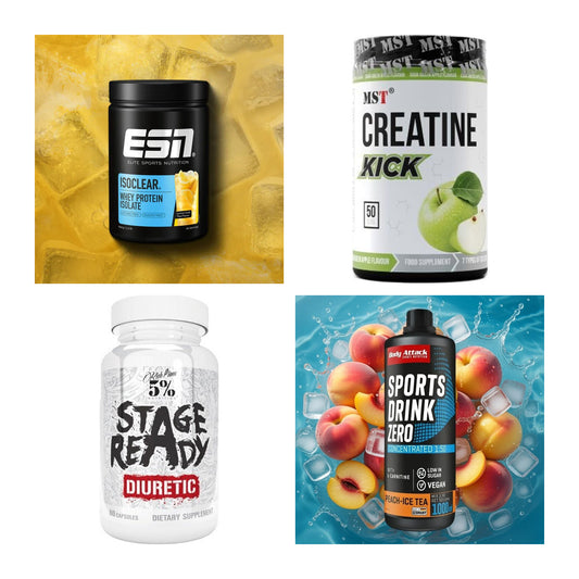 Wettkampfvorbereitung: ESN ISOCLEAR + MST Creatine + 2 weitere – alle enthaltenen Artikel