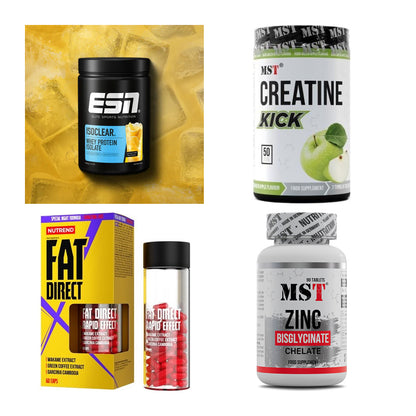 Wettkampfvorbereitung: ESN ISOCLEAR + MST Creatine + 2 weitere – alle enthaltenen Artikel