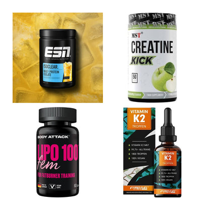 Wettkampfvorbereitung: ESN ISOCLEAR + MST Creatine + 2 weitere – alle enthaltenen Artikel