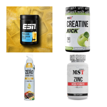 Wettkampfvorbereitung: ESN ISOCLEAR + MST Creatine + 2 weitere – alle enthaltenen Artikel