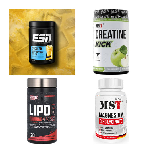 Wettkampfvorbereitung: ESN ISOCLEAR + MST Creatine + 2 weitere – alle enthaltenen Artikel