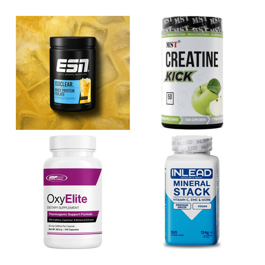 Wettkampfvorbereitung: ESN ISOCLEAR + MST Creatine + 2 weitere – alle enthaltenen Artikel