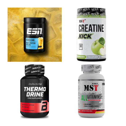 Wettkampfvorbereitung: ESN ISOCLEAR + MST Creatine + 2 weitere – alle enthaltenen Artikel