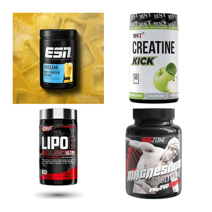 Wettkampfvorbereitung: ESN ISOCLEAR + MST Creatine + 2 weitere – alle enthaltenen Artikel
