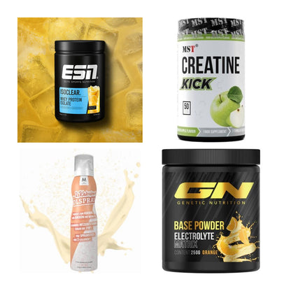Wettkampfvorbereitung: ESN ISOCLEAR + MST Creatine + 2 weitere – alle enthaltenen Artikel