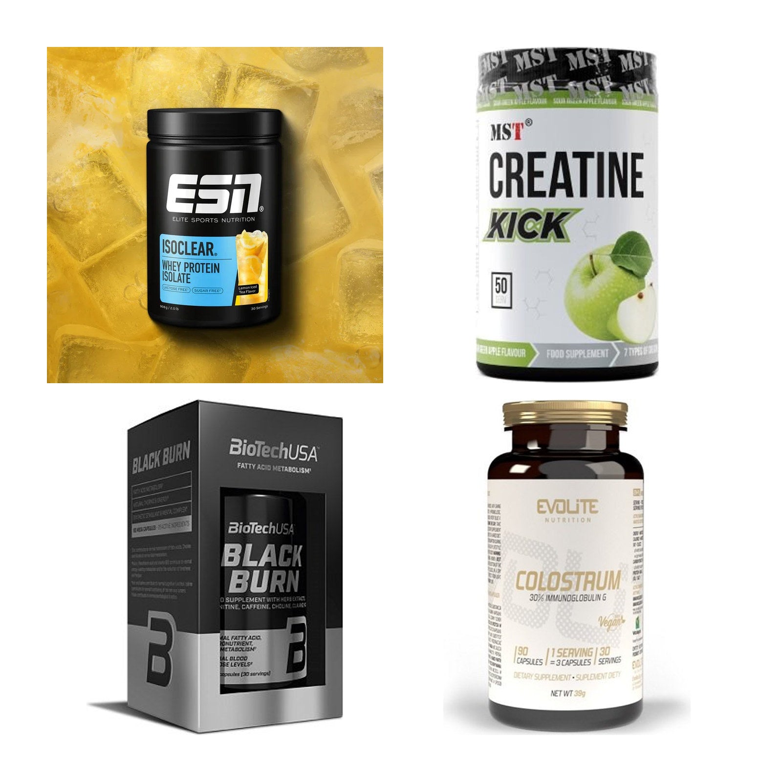 Wettkampfvorbereitung: ESN ISOCLEAR + MST Creatine + 2 weitere – alle enthaltenen Artikel